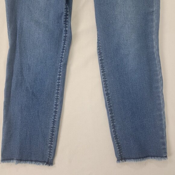 Vintage X America Women's Blue Denim Jeans Button Up High Rise Skinny Ankle 10 - Picture 3 of 10